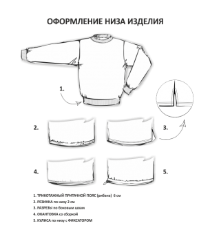Оформление низа толстовок